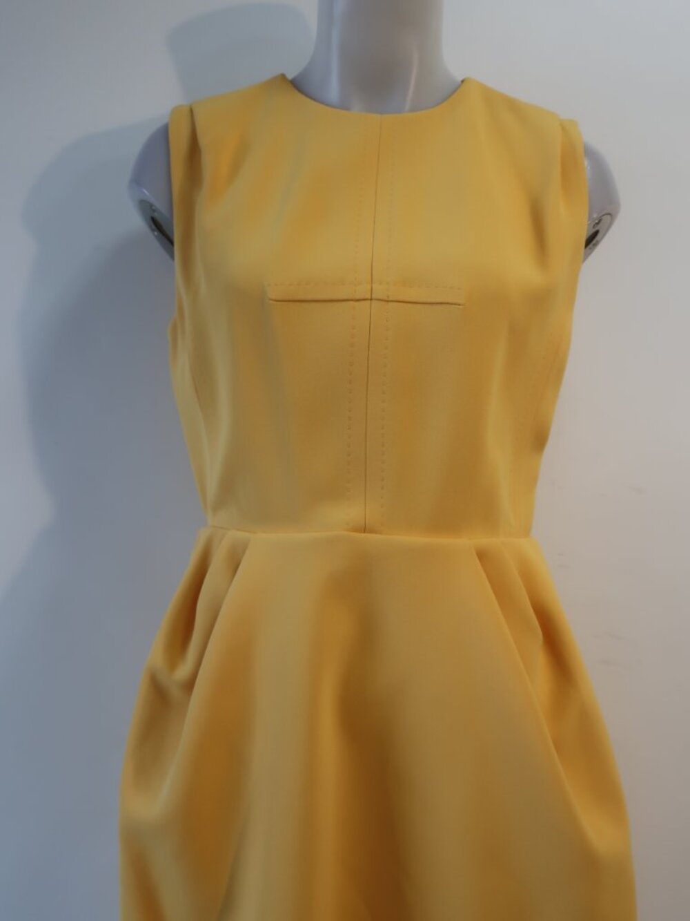 Authentic Louis Vuitton (Item-779 Marigold Yellow Sleeveless Pleat Dress 40 US/8 - Picture 3 of 16